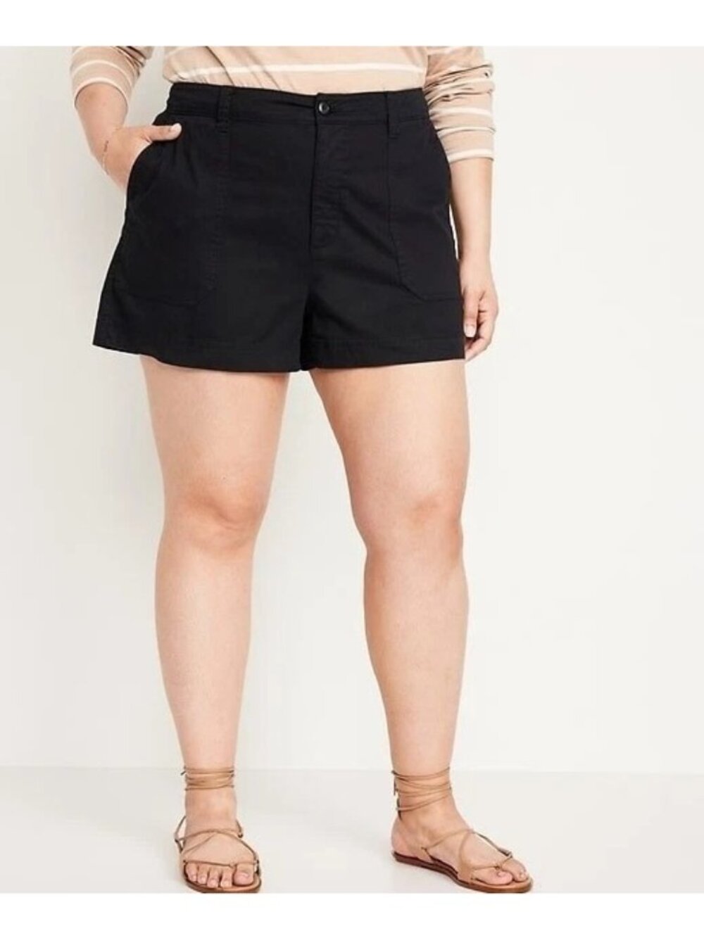 Old Navy OG Chino Women's Black High Waisted Summer Shorts Plus Size 3X
